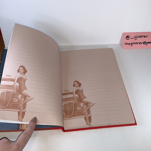 Vintage New York Pin-Up Girl Red Beaded Dress Hardcover Notebook - Picture 8 of 13